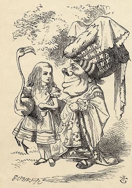 Alice With Flamingo Chats With The Duchess Illustration By John Tenniel From The Book Alicess Adventures In Wonderland By Lewis Carroll Published 1891