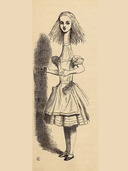Alice Grows Taller Illustration By John Tenniel From The Book Alicess Adventures In Wonderland By Lewis Carroll Published 1891