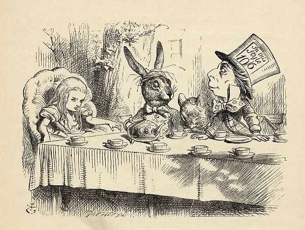 Alice At The Mad Hatters Tea Party Illustration By John Tenniel From The Book Alicess Adventures In Wonderland By Lewis Carroll Published 1891