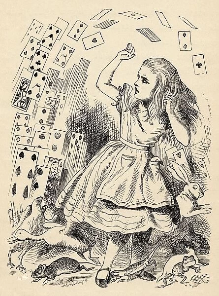 Alice And The Pack Of Cards Illustration By John Tenniel From The Book Alicess Adventures In Wonderland By Lewis Carroll Published 1891