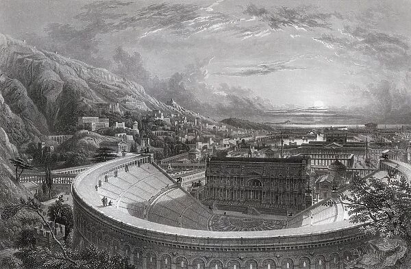 Ancient Ephesus From Above The Theatre Restored From Plans And Measurements Taken On The Spot Engraved By William Richardson After Restoration And Drawing By Edward Falkener From The Imperial Bible Dictionary Published By Blackie & Son Circa 1880S