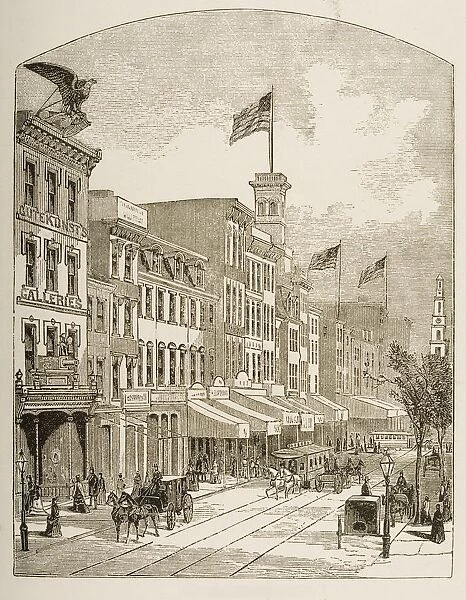 Arch Street Philadelphia Pennsylvania In 1870S. From American Pictures Drawn With Pen And Pencil By Rev Samuel Manning Circa 1880