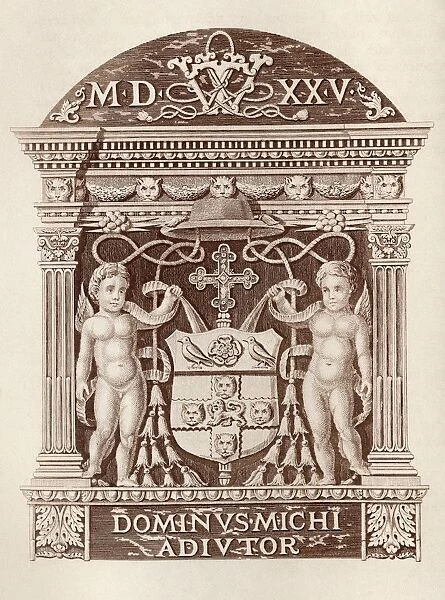 Arms Of Cardinal Wolsey In Terra Cotta At Hampton Court Palace. From History Of Hampton Court Palace In Tudor Times By Ernest Law. Published London 1885