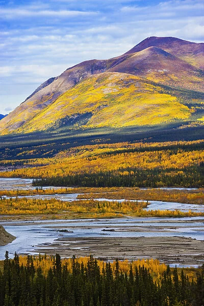 Artists Choice: Kluane River And Mountains Along Alaska Highway, Yukon