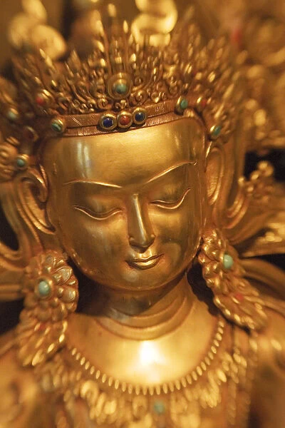 Asian Art, Close-Up Of Exotic Golden Sculpture