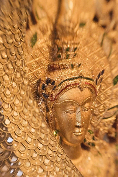 Asian Art, Close-Up Of Exotic Golden Sculpture