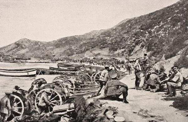 Australian Troops On Anzac Cove Gallipoli Peninsula Turkey 1915 From The War Illustrated Album Deluxe Published London 1916
