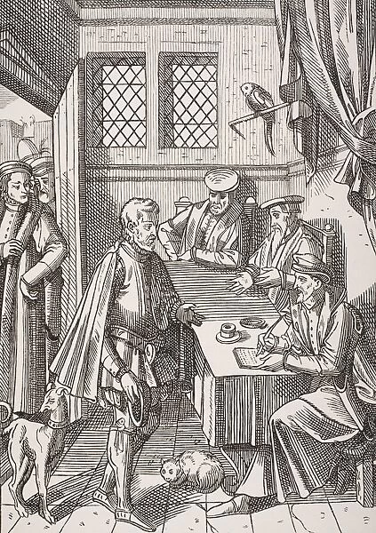 Bailliage Or Tribunal Of The KingA┼¢S Bailiff. Facsimile Of Wood Engraving In Praxis Rerum Civilium By Josse Damhoudere, Antwerp 1557