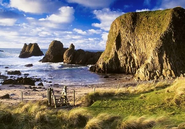 Ballintoy, County Antrim, Ireland; Beach Scenic With Cliff