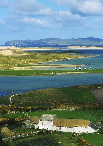 Ballyness, Co Donegal, Ireland; Aerial View Of House And Bay