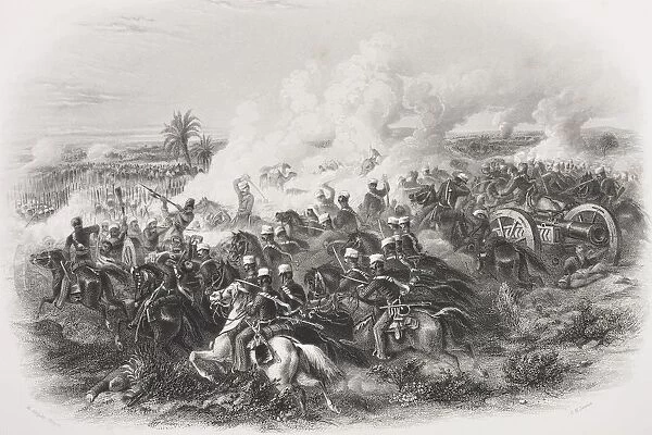 The Battle Of Moodkee India 1845. From The Book Gallery Of Historical Portraits Published C. 1880