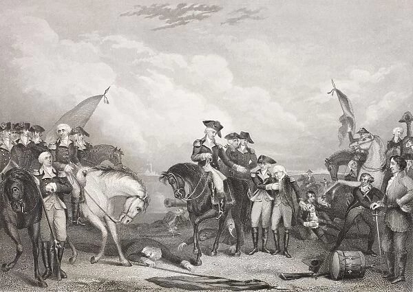 The Battle Of Trenton 1776. From The Book Gallery Of Historical Portraits Published C. 1880