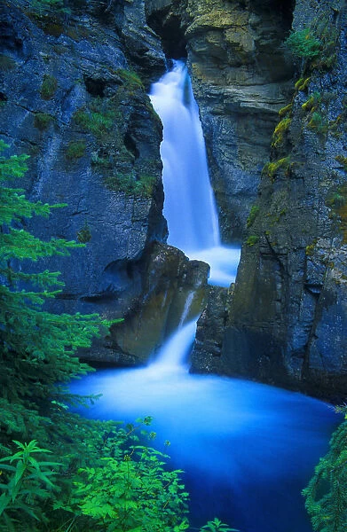 A Beautiful Waterfall, Johnston Canyon, Banff, Alberta, Canada