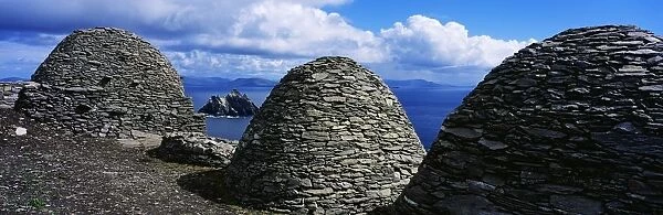 Beehive Huts At The Coast, Skellig Michael, Skellig Islands, County Kerry, Republic Of Ireland