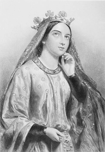Berengaria Of Navarre, C. 1163  /  65-1230. Queen Consort Of Richard I Of England. Engraved By B. Eyles After Wright. From The Book The Queens Of England, Volume I By Sydney Wilmot. Published London Circa. 1890