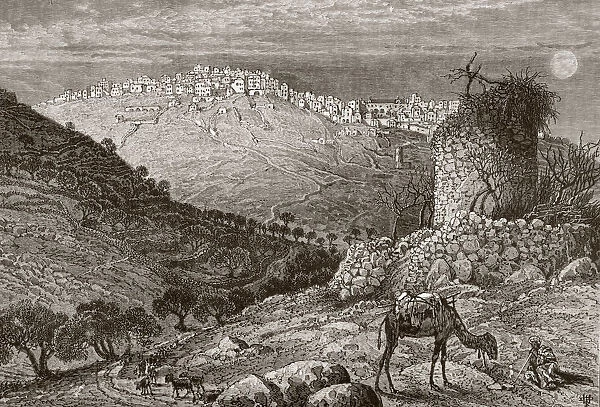 Bethlehem, Palestine, Seen From The South-West In The Late 19Th Century. From El Mundo Ilustrado, Published Barcelona, Circa 1880
