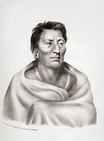 Big Elk, also known as Ontopanga, 1765 / 75-1846 / 1848. He was a chief of the Omaha tribe on the upper Missouri River. After a 19th centuy work by John Collins