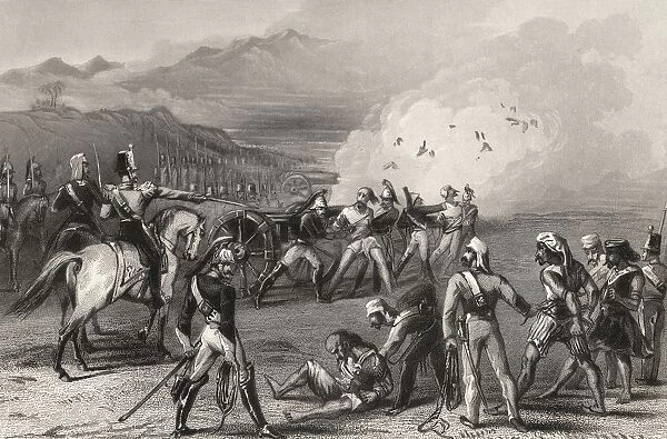 Blowing Mutinous Sepoys From The Guns From The History Of The Indian Mutiny Published 1858