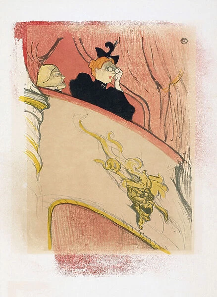 The Box with the Gilded Mask. Poster by Henri de Toulouse-Lautrec. Henri de Toulouse-Lautrec, French artist, 1864-1901. The poster was originally designed as a program for Marcel Luguets 'Le Missionnaire'at the Theatre Libre