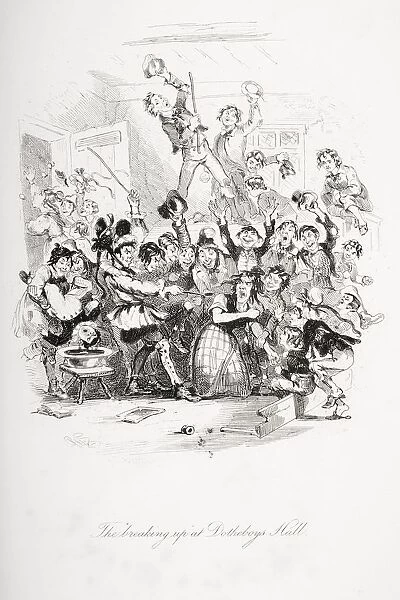 The Breaking Up At Dotheboys Hall. Illustration From The Charles Dickens Novel Nicholas Nickleby By H. K. Browne Known As Phiz