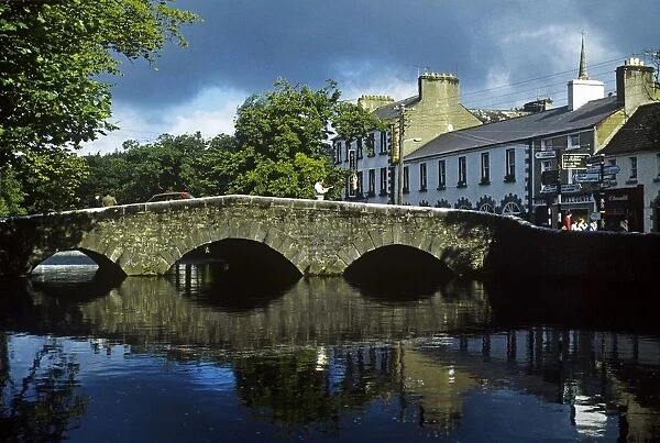 Bridge Over A River In Front Of Buildings, The Mall, Westport, County Mayo, Republic Of Ireland