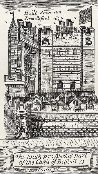 Bristol Castle, England. After James Millerds Map Of Bristol In 1673. From The Book Short History Of The English People By J. R. Green Published London 1893