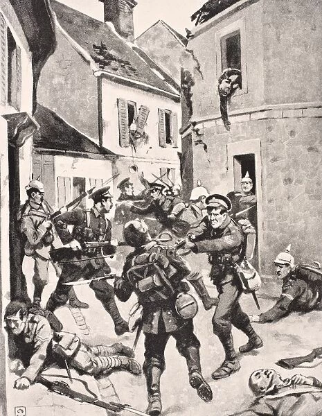 British And German Soldiers In Hand To Hand Fighting During Storming Of Loos France September 25 1915 From The War Illustrated Album Deluxe Published London 1916