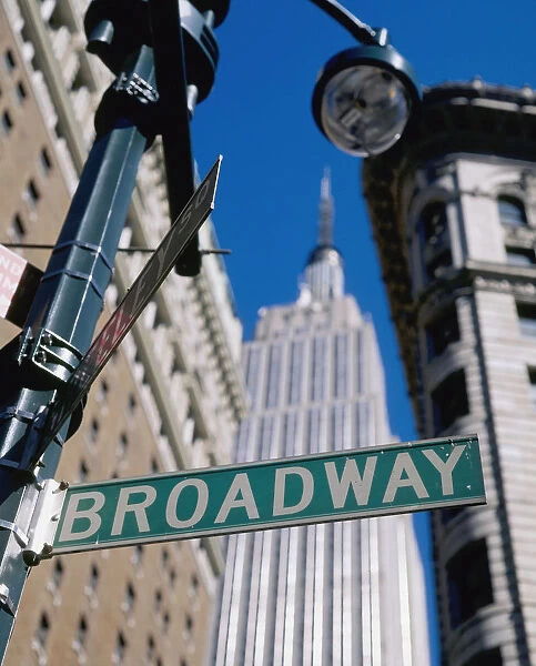 Broadway Sign And Empire State Building