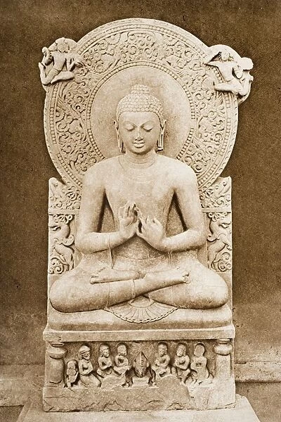 Buddha Preaching. Sculpture Discovered At Sarnath. From The Book The Outline Of History By H. G. Wells Volume 1, Published 1920