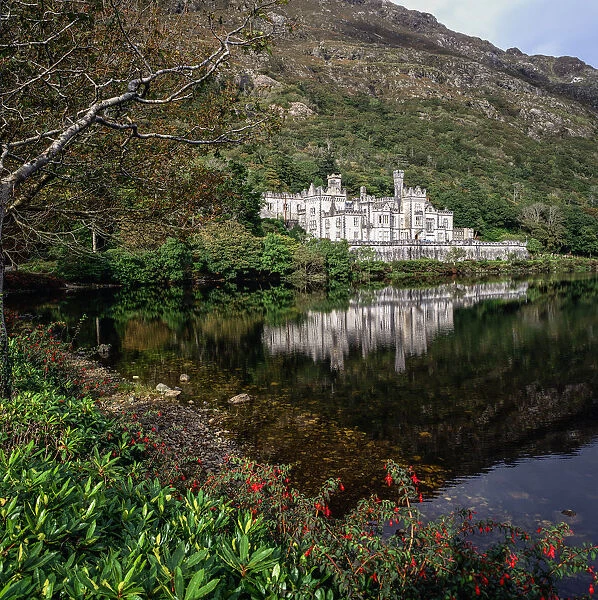 Building At The Waterfront, Kylemore Abbey, Connemara, County Galway, Republic Of Ireland