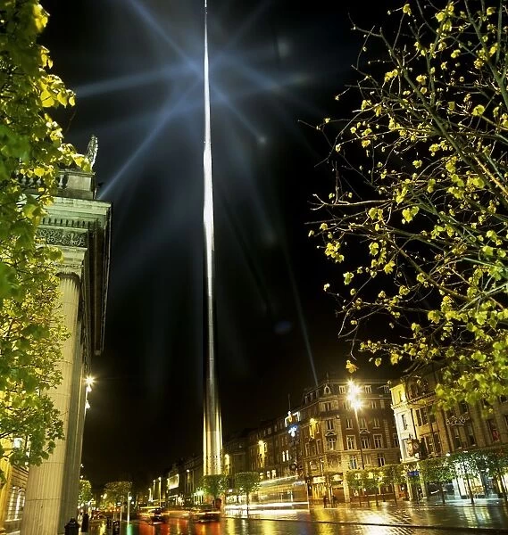 Buildings Lit Up At Night, O connell Street, Dublin, Republic Of Ireland