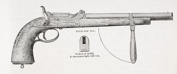 Captain Burtons Carbine Pistol And Projectile. From The Book The Life Of Captain Sir Richard Burton, Volume I, By His Wife Isabel Burton, Published 1893