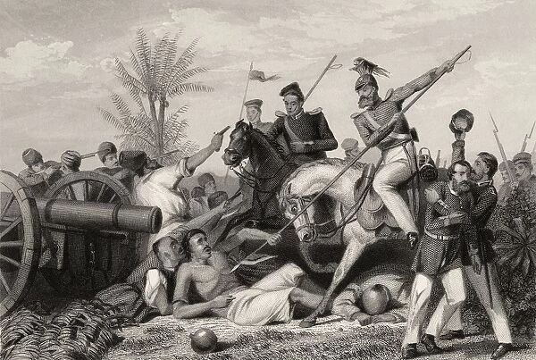 Capture Of A Gun At Banda From The History Of The Indian Mutiny Published 1858