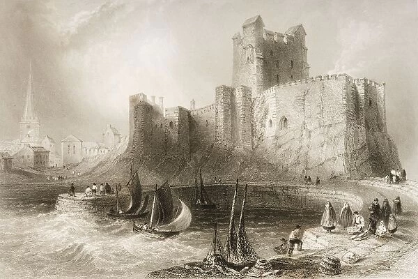 Carrickfergus Castle, County Antrim, Ireland. Drawn By W. H. Bartlett, Engraved By J. C. Armytage. From 'The Scenery And Antiquities Of Ireland'By N. P. Willis And J. Stirling Coyne. Illustrated From Drawings By W. H. Bartlett. Published London C. 1841