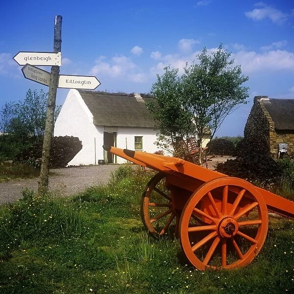 Cart On The Roadside Of A Village, The Bog Village, Ring Of Kerry, Glenbeigh, Republic Of Ireland