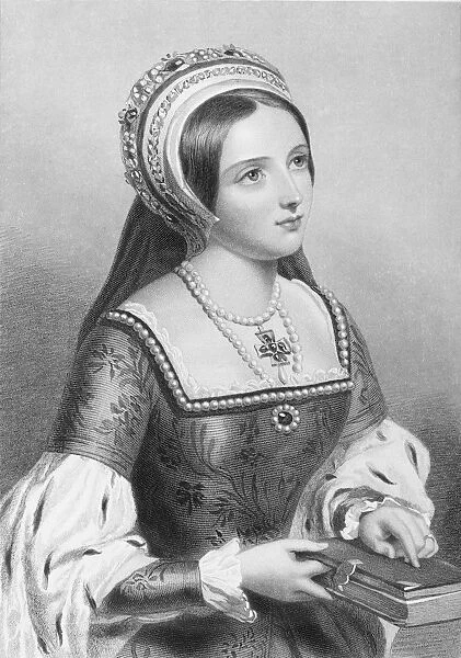 Catherine Parr Also Spelled Katherine, 1512-1548. English Queen. Sixth Wife Of Englands Henry Viii. Engraved By W. H. Mote After J. W. Wright. From The Book The Queens Of England, Volume Ii By Sydney Wilmot. Published London Circa. 1890