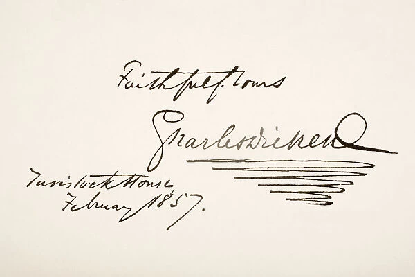 Charles Dickens, 1812 - 1870. English Novelist. Hand Writing Sample