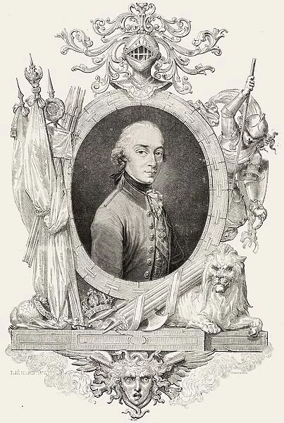 Charles Xiv (Charles John;Jean Baptiste Jules Bernadotte), 1763-1844, King Of Sweden And Norway (1818-44), Prince Of Ponte Corvo. French Revolutionary General. Engraved By Pannemaker After LiA©nard. From Histoire De La Revolution Francaise By Louis Blanc