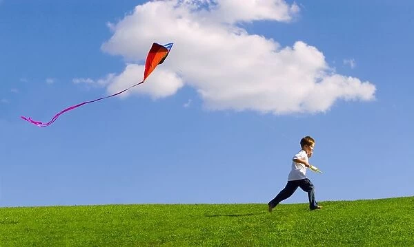 Child Flying A Kite
