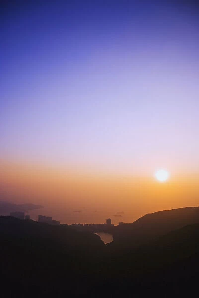 China, Hong Kong, East China Sea At Sunset From Peak; Aberdeen