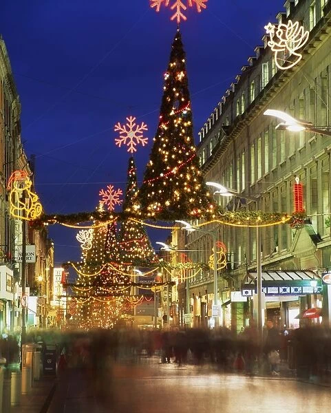 Christmas In Dublin, Henry Street At Night, Dublin, Ireland