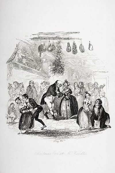 Christmas Eve At Mr. Wardle s. Illustration From The Charles Dickens Novel The Pickwick Papers By H. K. Browne Known As Phiz