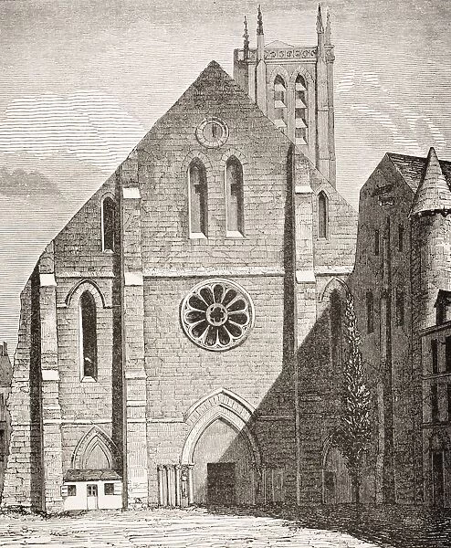Church Of Abbey Of Sainte Genevieve, Paris France. State Of Building Before Destruction At End Of 18Th Century
