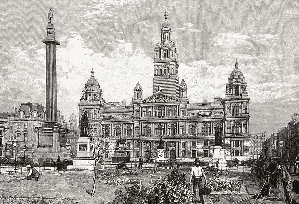 The City Chambers, George Square, Glasgow, Scotland In The 19th Century. From Cities Of The World, Published C. 1893