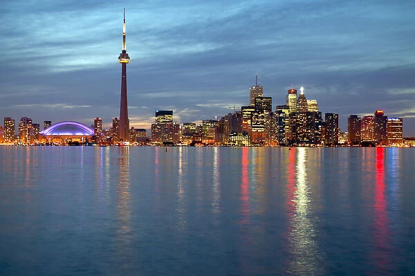 City Skyline At Dusk From Centre Island, Toronto, Ontario