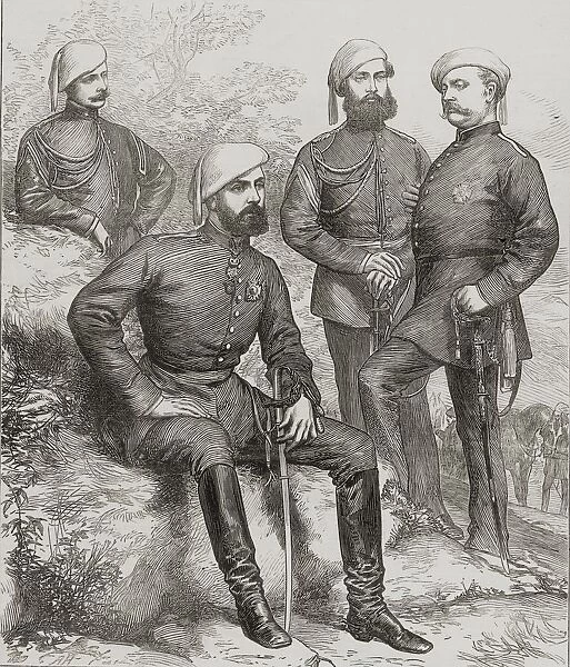 The Civil War In Spain: Don Carlos And His Staff. Carlos Maria Isidoro De BorbAon, Conde De Molina, 1788-1855. Byname Don Carlos. 1St Carlist Pretender To The Spanish Throne As Charles V. From The Illustrated London News Saturday September 27, 1873