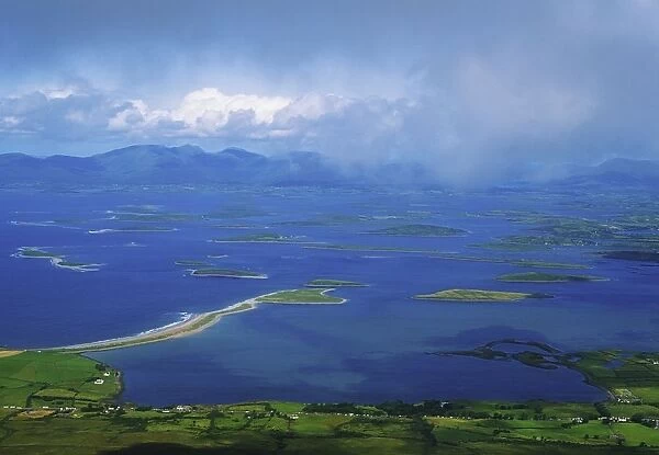 Clew Bay, Co Mayo, Ireland; View Of A Bay From Croagh Patrick