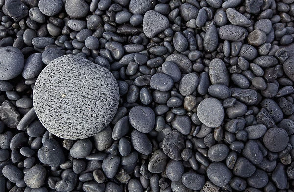 Close-Up Of Smooth Rocks On A Beach; Iceland