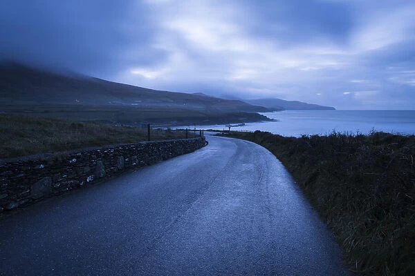 The coastal road along St Finians Bay and the Glen in County Kerry, Ireland