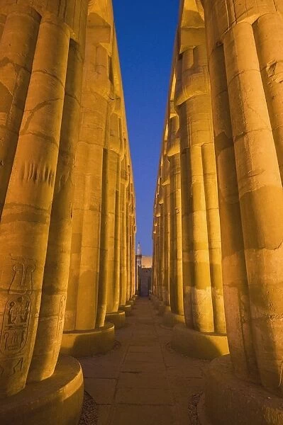 Collonade In Court Of Amenophis Iii At Dusk